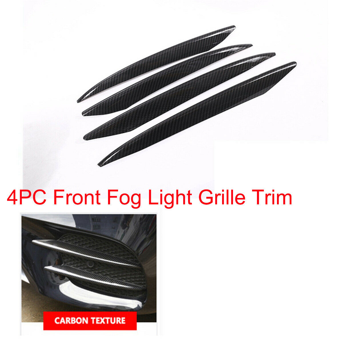 Carbon Fiber Car Front Fog Lamp Trim Panel For Mercedes-Benz W213 E-Class 16-20