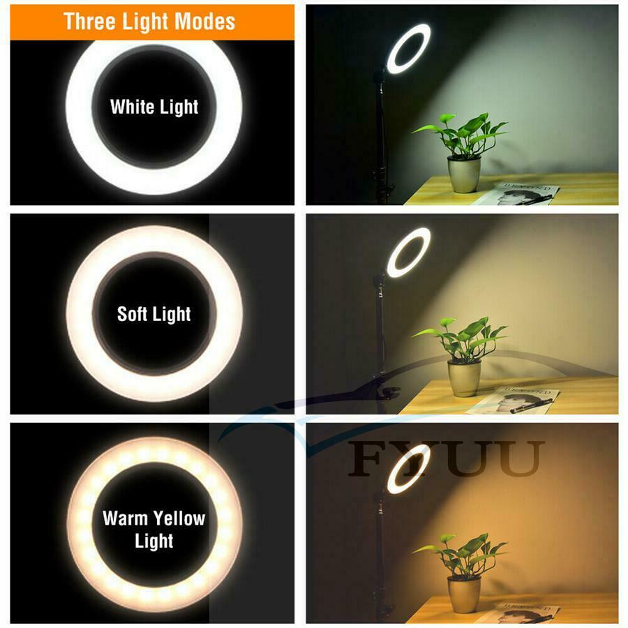 LED Ring Light Lamp Selfie Camera Phone Studio Tripod Stand Photo Video Dimmable