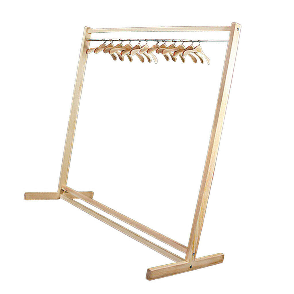 Wooden DIY Garment Rack Shelf with 12 Pieces Clothes Hangers Organizer for 1/3