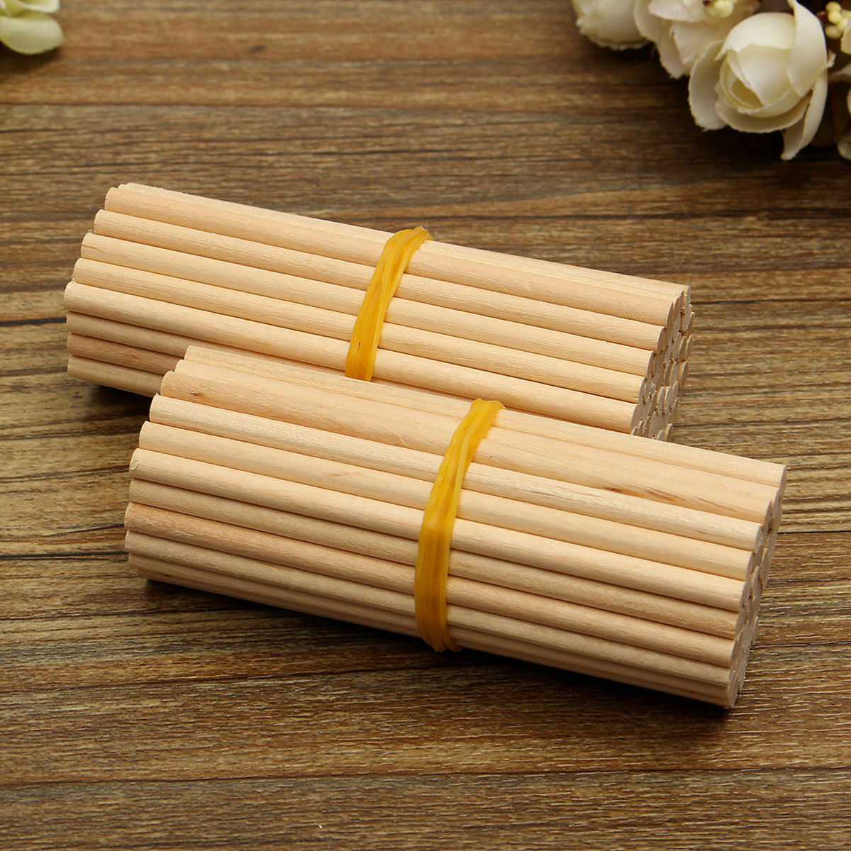 100Pcs 80mm Round Wooden Lollipop Lolly Sticks Cake Dowels For DIY Food Crafts