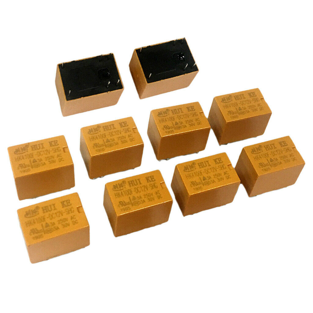 10 Pieces Relay 6 Pin HK4100F-DC12V-SHG DC 5/12/24V For General Electric - DC12V