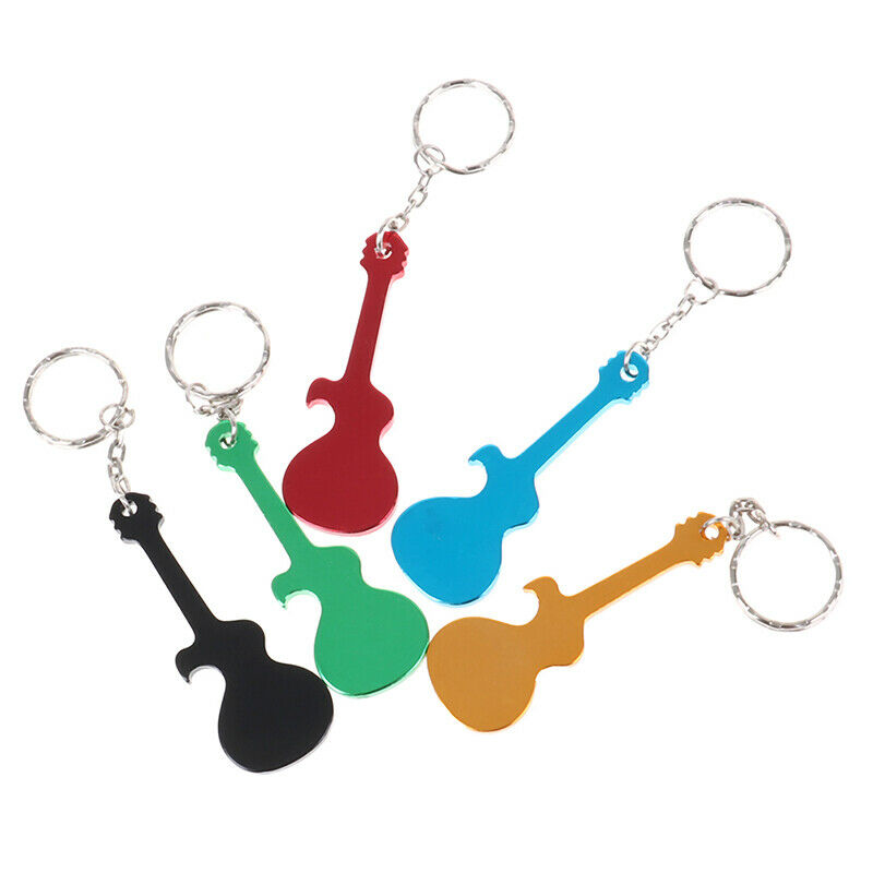 Guitar Bottle Opener Keychain Aluminum Alloy Beer Opener Key Rings for Gi.l8