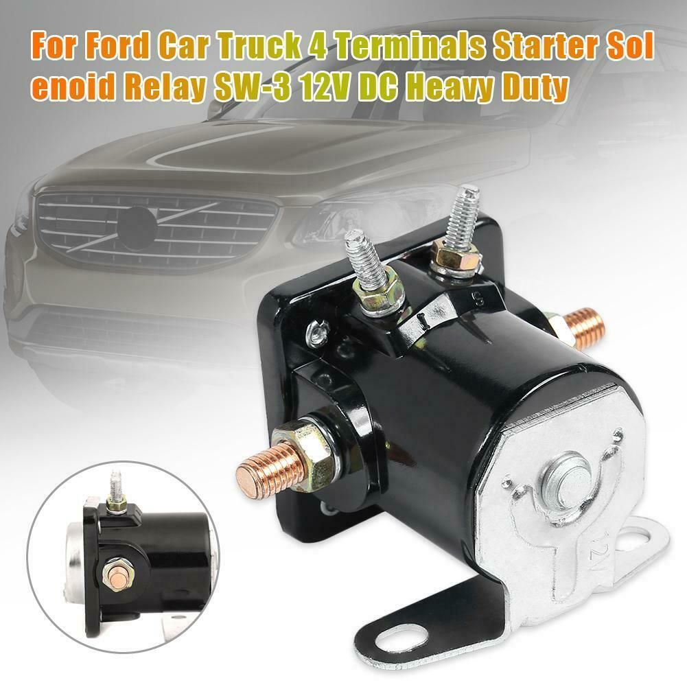 SW-3 Heavy Duty Car Truck Starter Solenoid Relay 4 Terminal for Ford 12V Replace