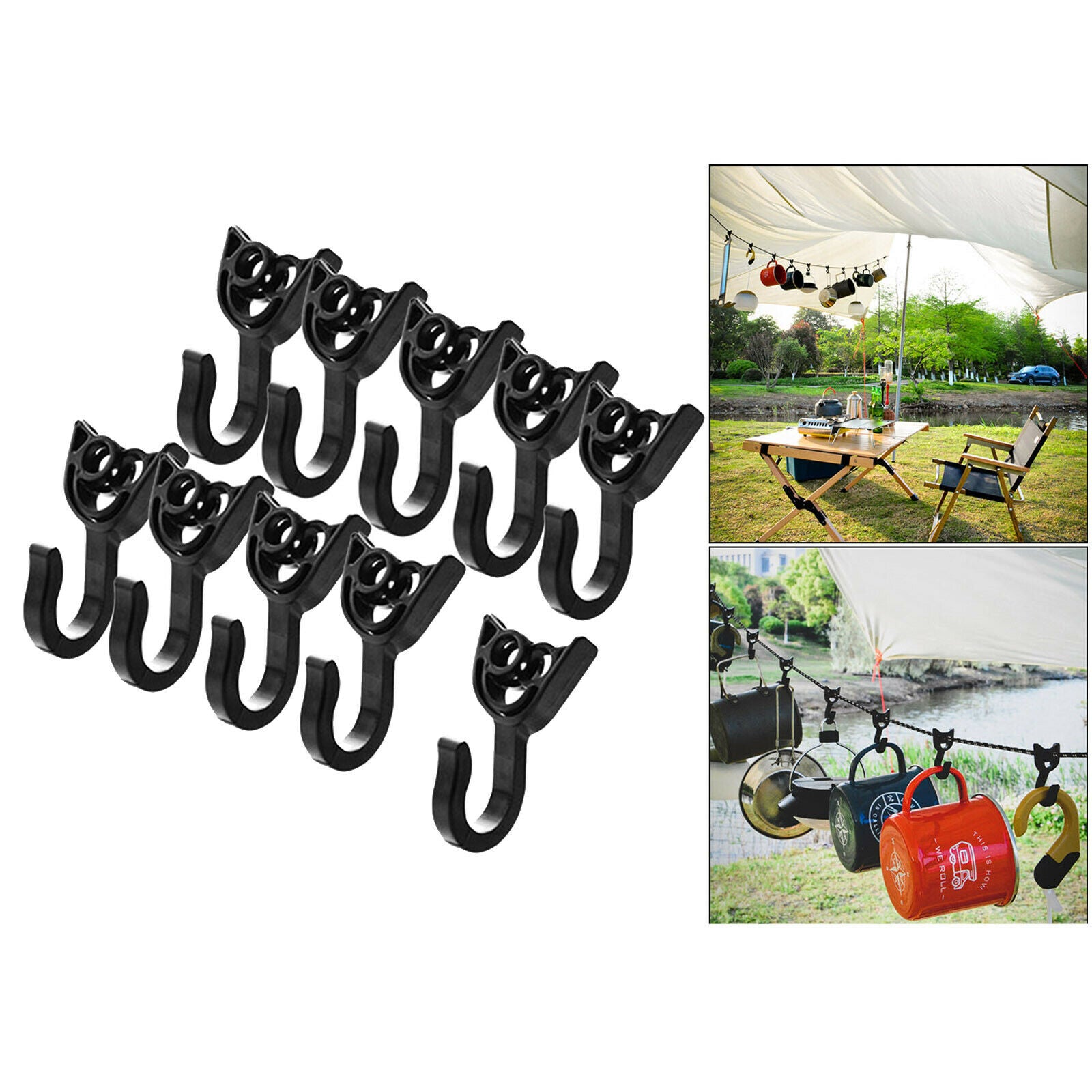10Pieces Awning Tent Clips Awning, Post Clips Camping Outdoor Clips