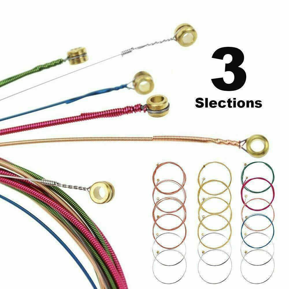 6 PCS Acoustic Guitar Strings Sets Phosphor Bronze & Steel Strings Kit AU