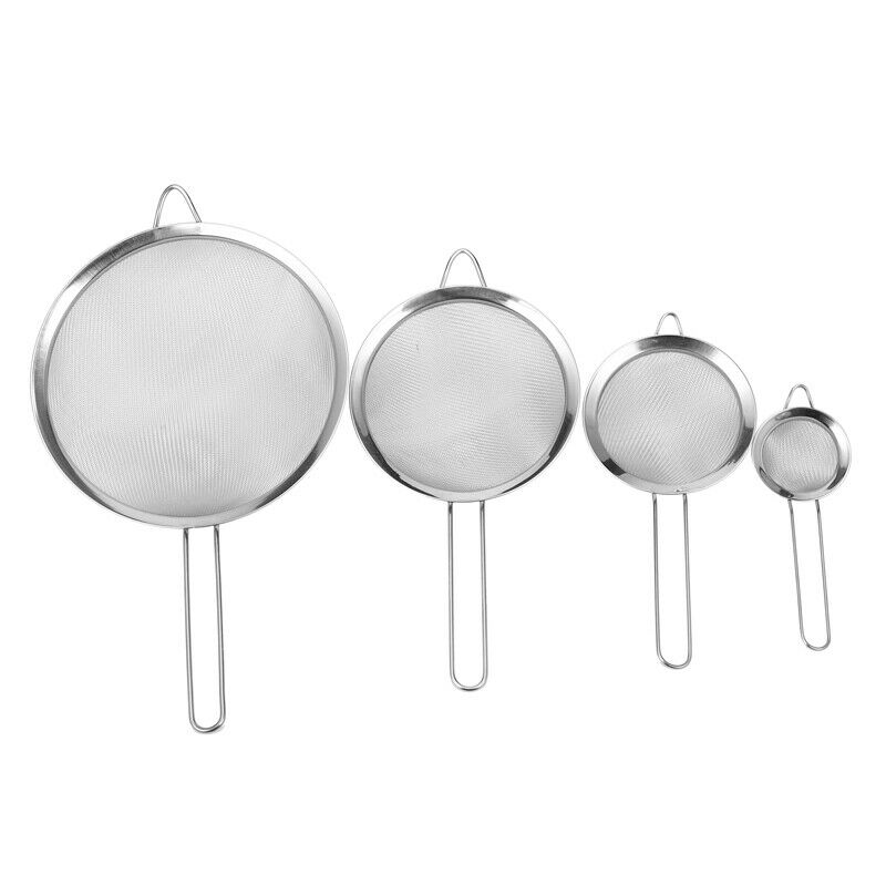 4 pcs. Colander Strainer Colander Strainer Set 7/12/16/22 cm made of stainlessG7