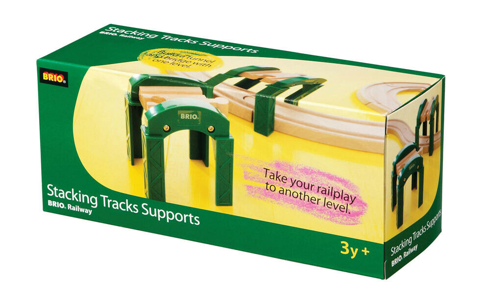 33253 BRIO Stacking Train Track Supports Wooden Railway Accessories 2pcs Age 3+