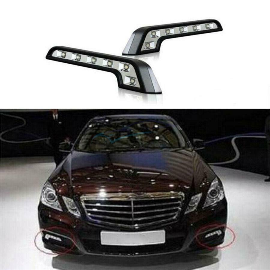 2× 18×4×1.5cm Automobile DC 12V Shakeproof Left & Right LED Daytime Running Lamp