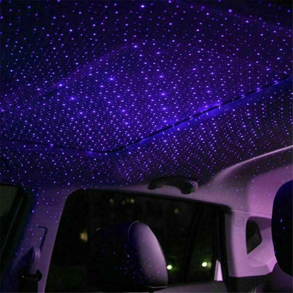 Car Roof Star Sky Lamp Violet Atmosphere Night Light Blue Purple Light