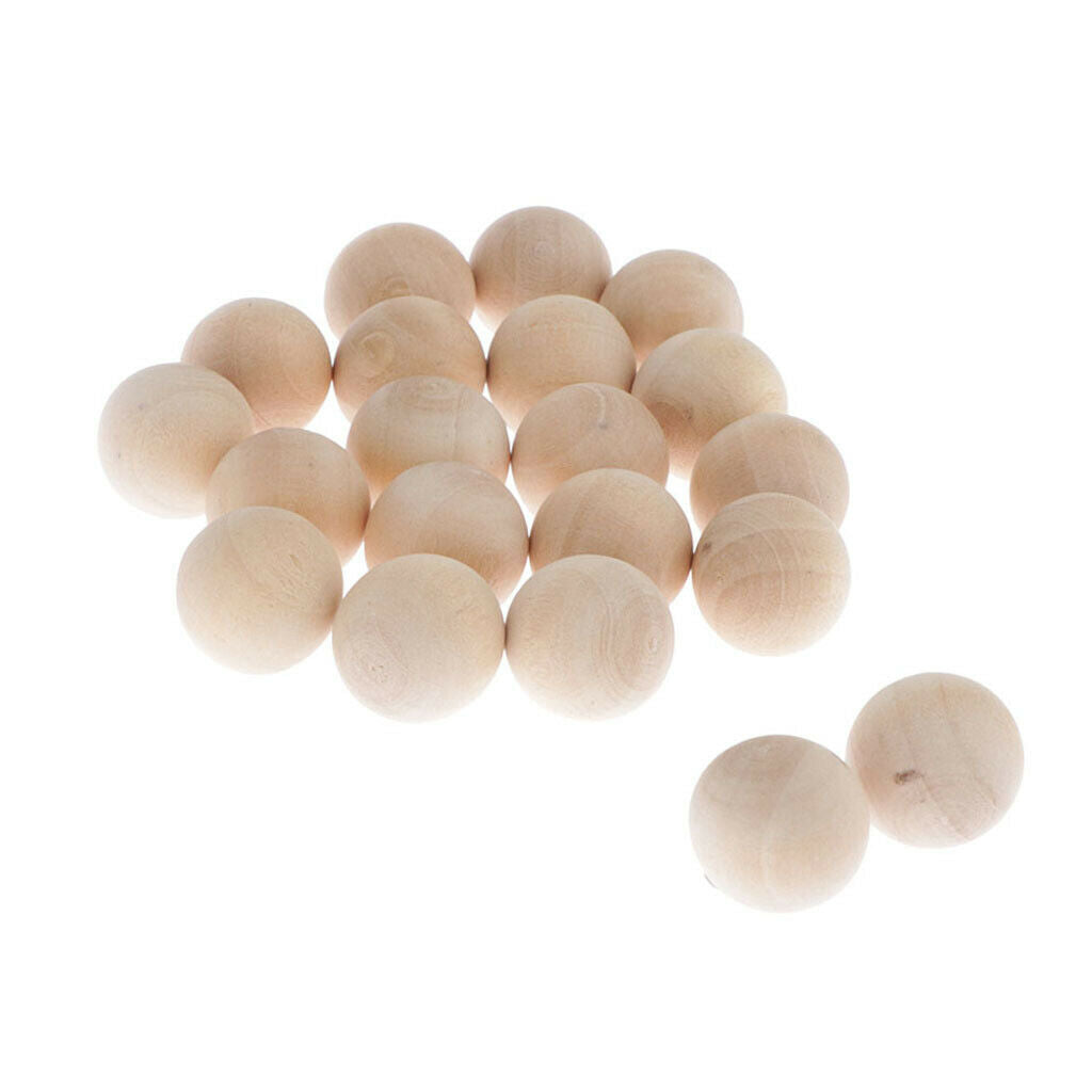 MagiDeal 50 Pieces of Solid Wood Balls Without Holes for Making Balls