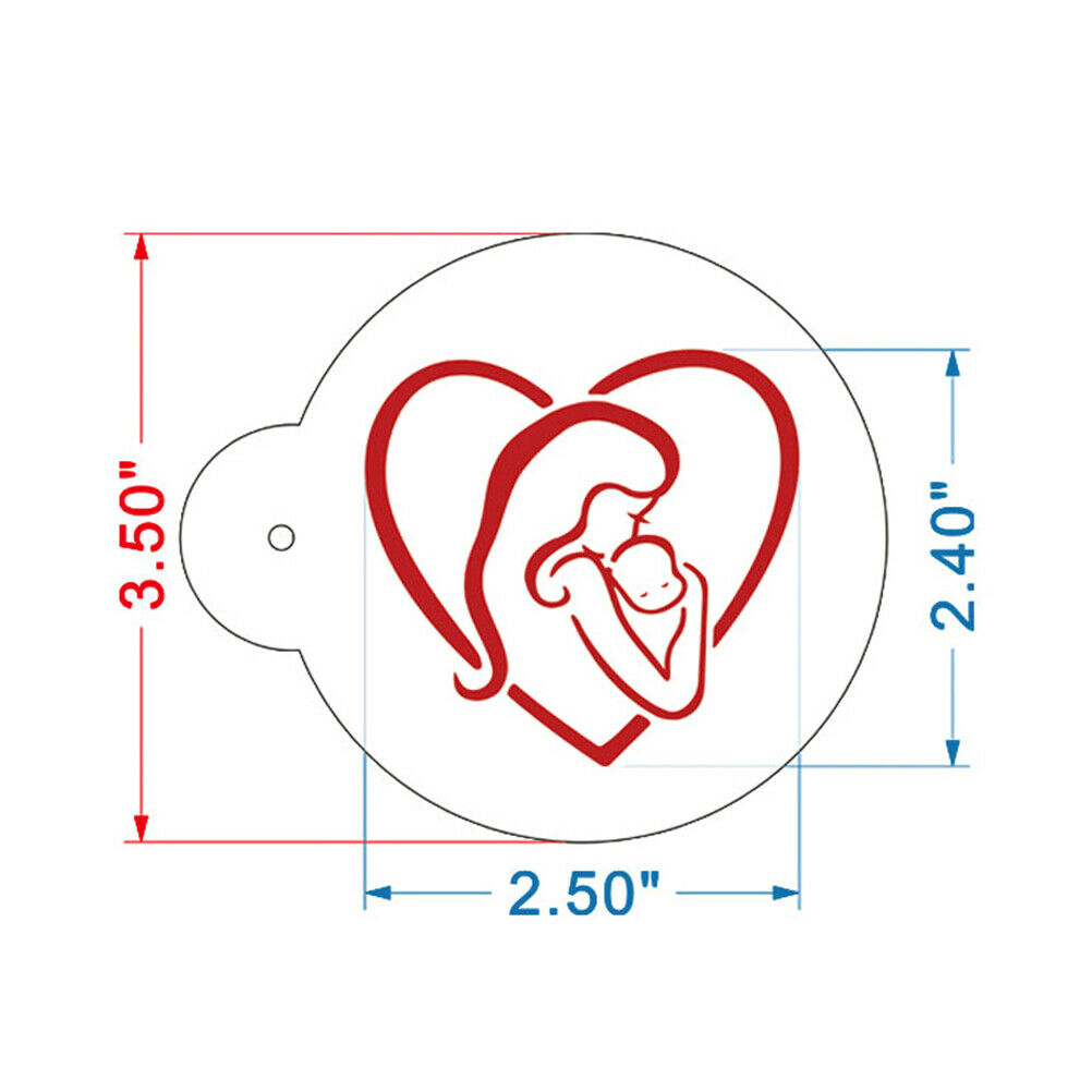 3pc Mom Love Baby Cookie Cake Stencil  Cupcake Stencil for Decorating Too.l8