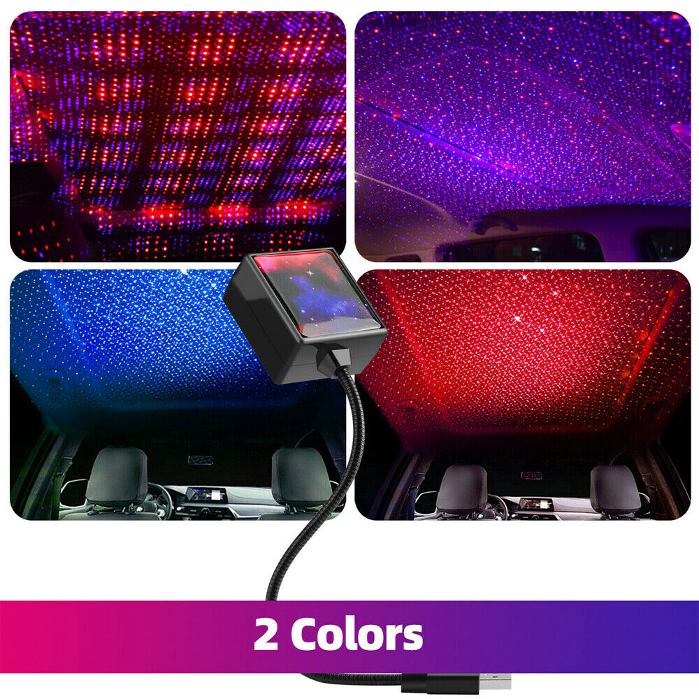 USB Car Interior Roof Atmosphere Starrry Sky LED Lamp Projector Star Night Light