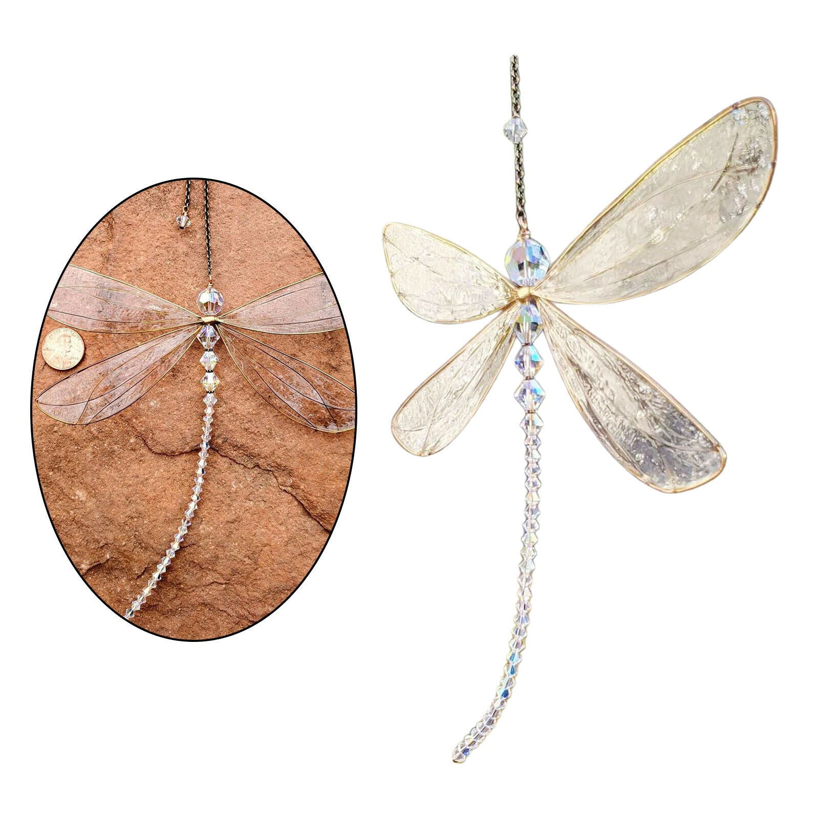 Suncatcher Curtain Dragonfly Window Hanging Balcony Plant Tree Ornament