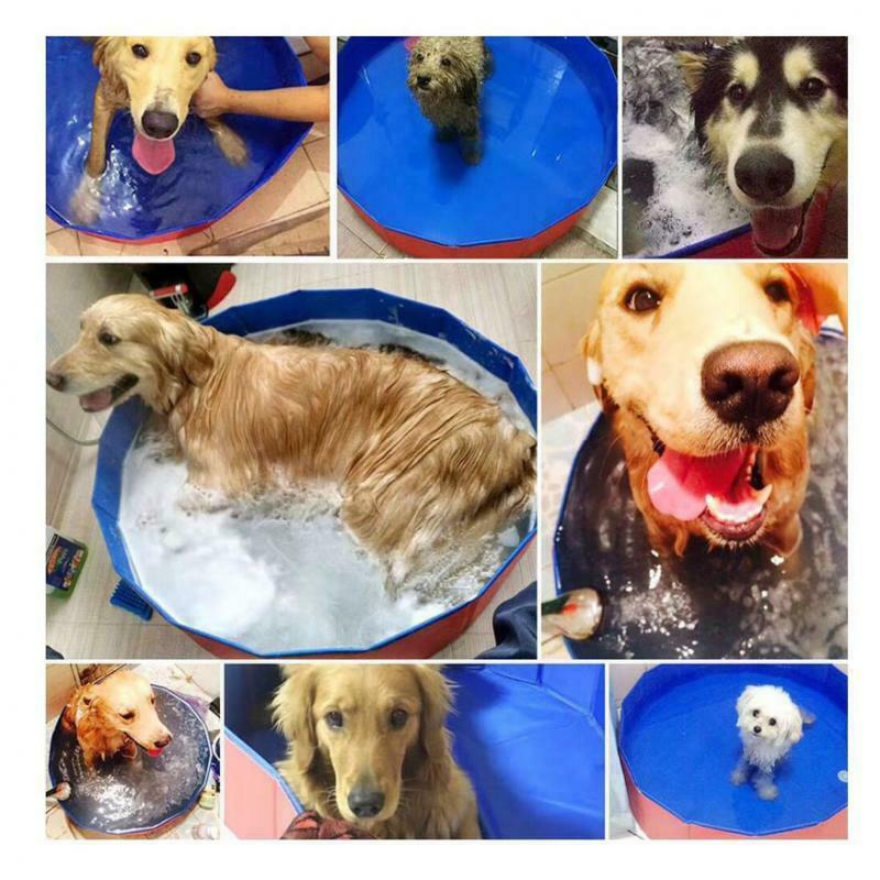 Foldable Pet Bath Pool Dog Pet Pool Bathing Swimming Tub for Dogs Red