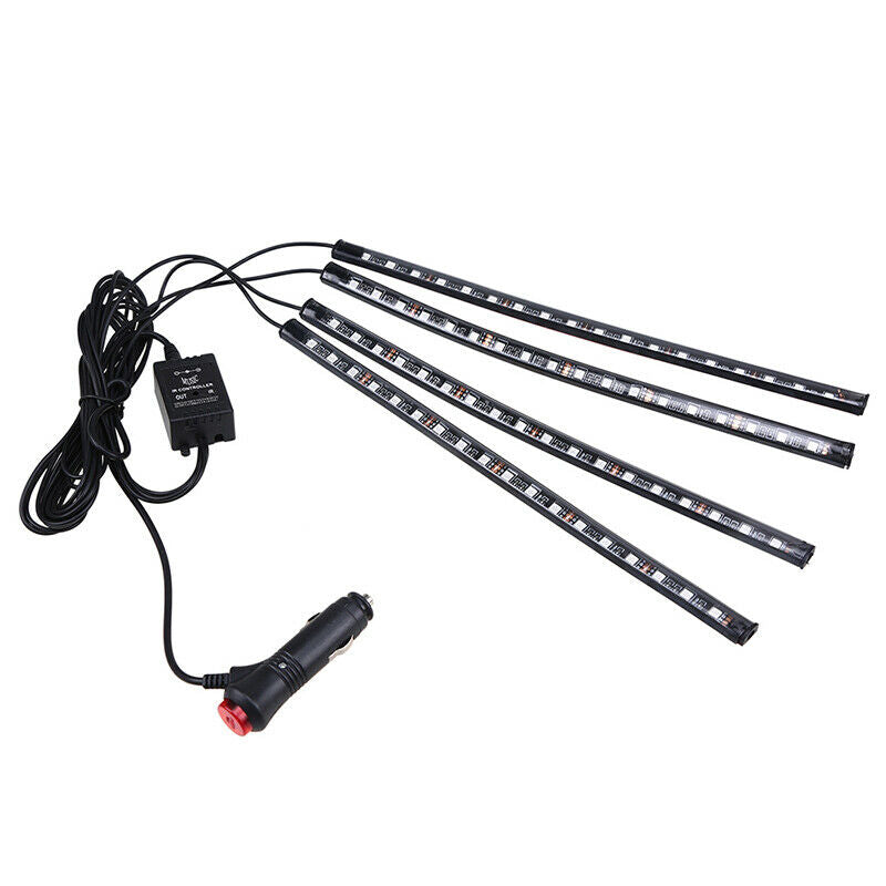 18 LED 4Pcs Car Interior Atmosphere Neon Colorful Lights Strip Remote Remote