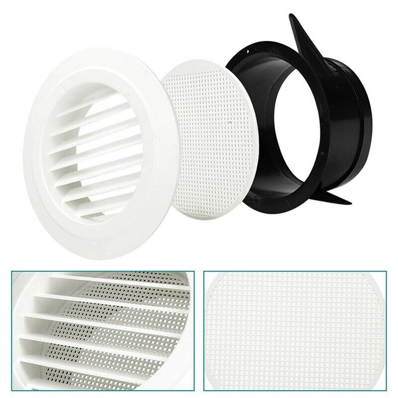8 Inch Round Air Vent ABS Louver Grille Cover White Soffit Vent with Built- C4W9
