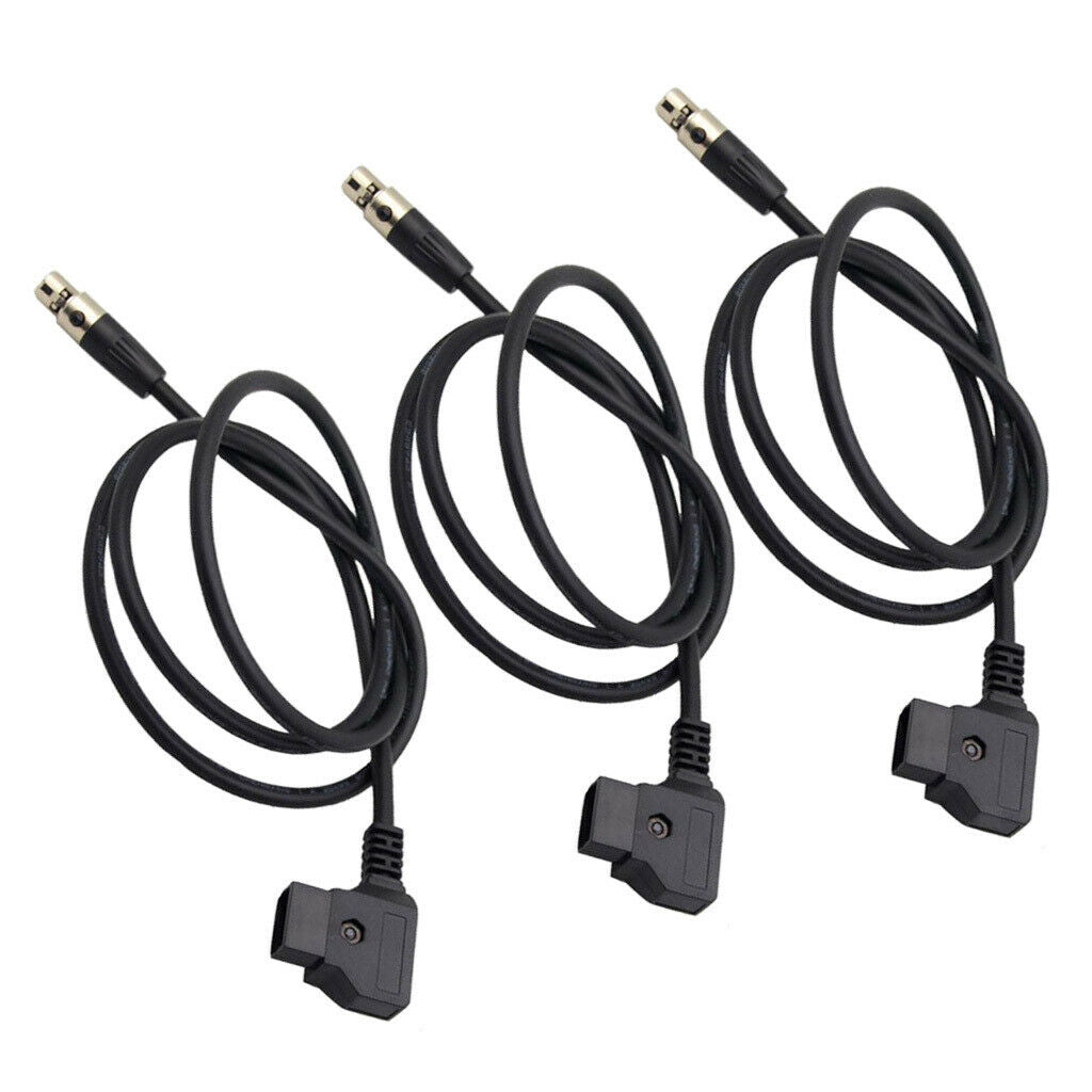 3x D-tap to Mini XLR 4 Pin Female Power Cable Adapter for TV Logic Monitor
