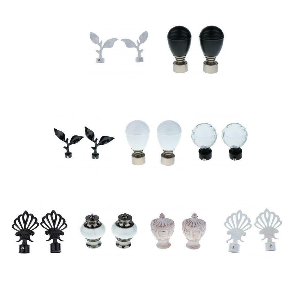 Curtain Rod Ends Finals Bedroom Living Drapery Pole Caps for 28mm Dia 5