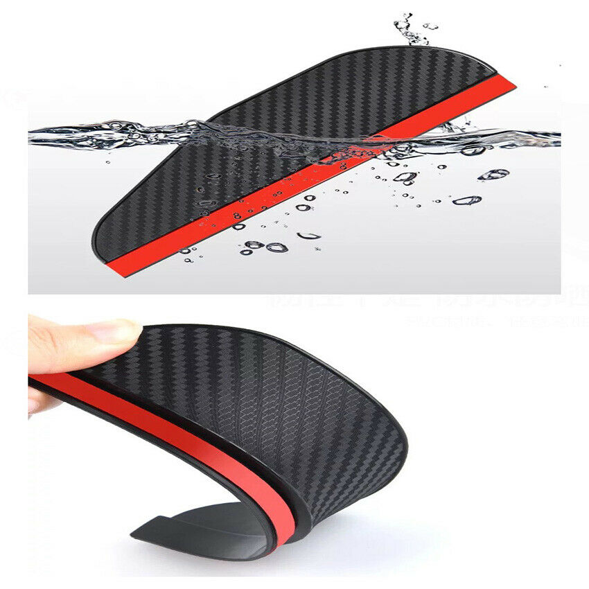 2X Car Carbon Fiber Rear View Side Mirror Rain Board Eyebrow Guard Sun Visor