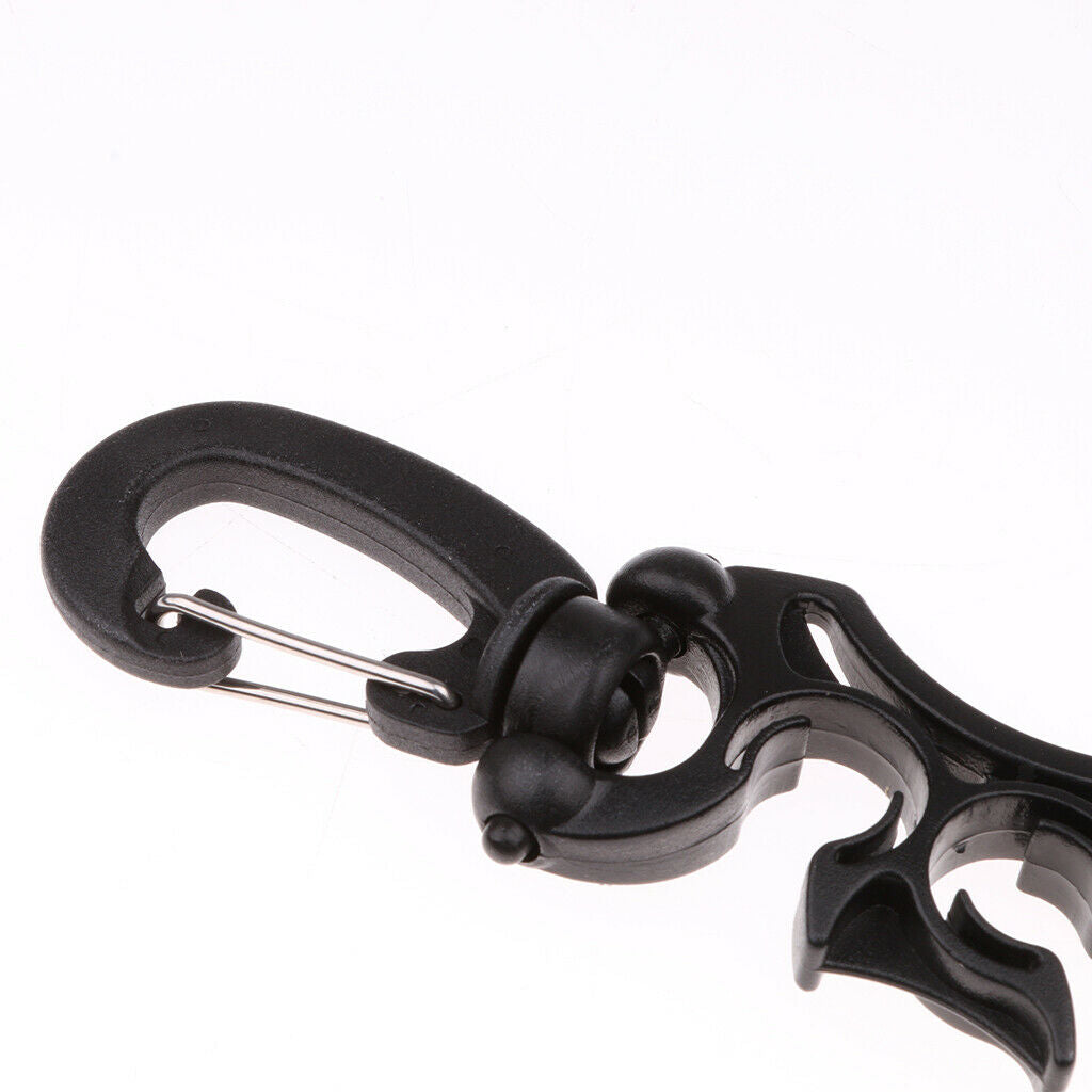 2X Scuba Diving BCD Dual Hose Holder Retainer with Rotatable & Foldable Spring