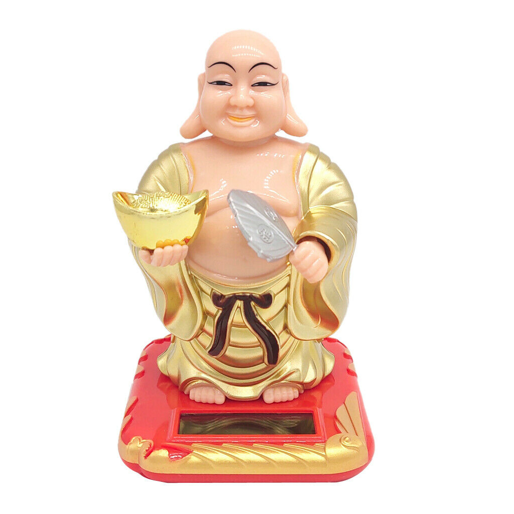 Solar Powered Fortune Buddha With Shaking The Main Gift For The