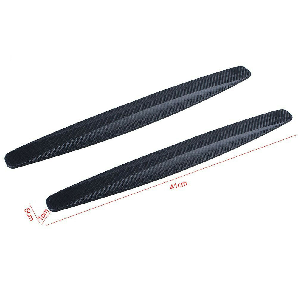 2x Car SUV Bumper Edge Lip Anti-rub Protector Carbon Fiber Texture Rubber Strips