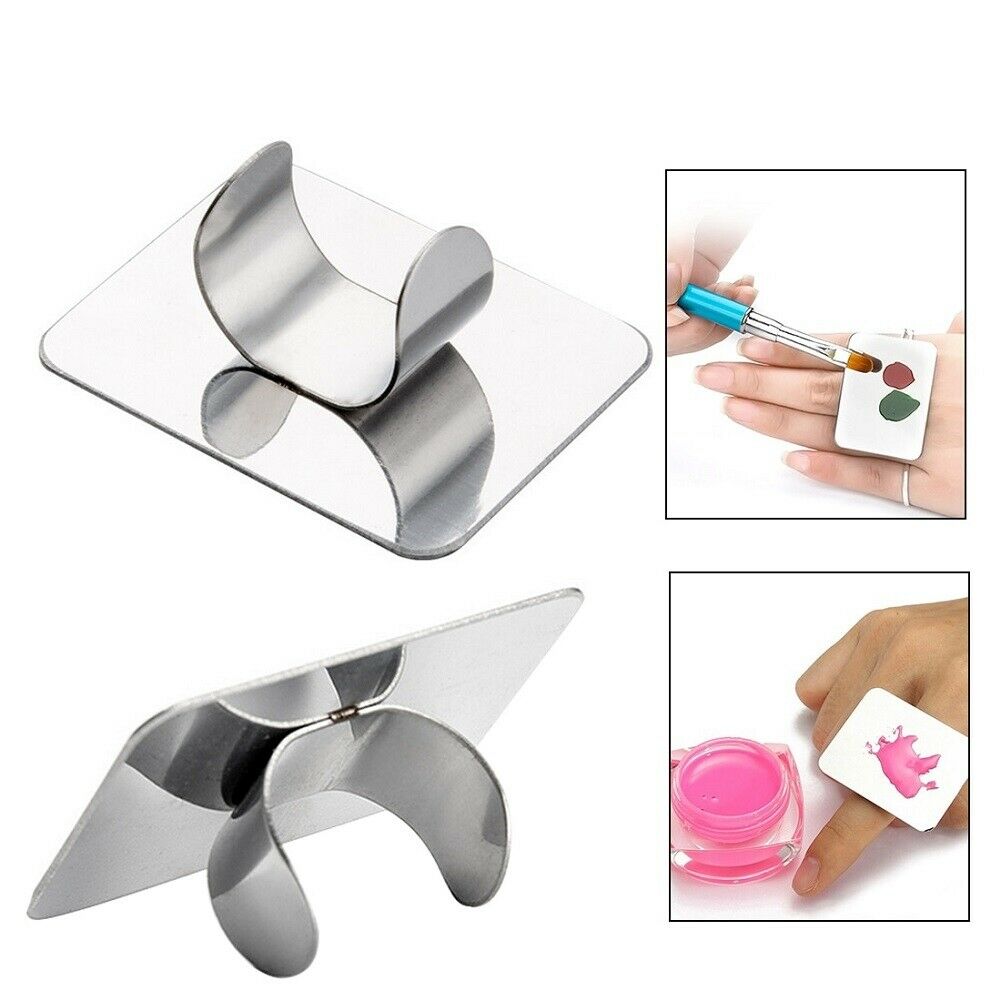 Stainless Steel Ring Mini Ring Small Square Palette Nail Art Makeup Palette