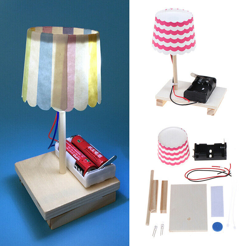 Kids Science Experiment DIY Toys Mini Wooden Table Lamp Gizmo Toys Set PTA.l8