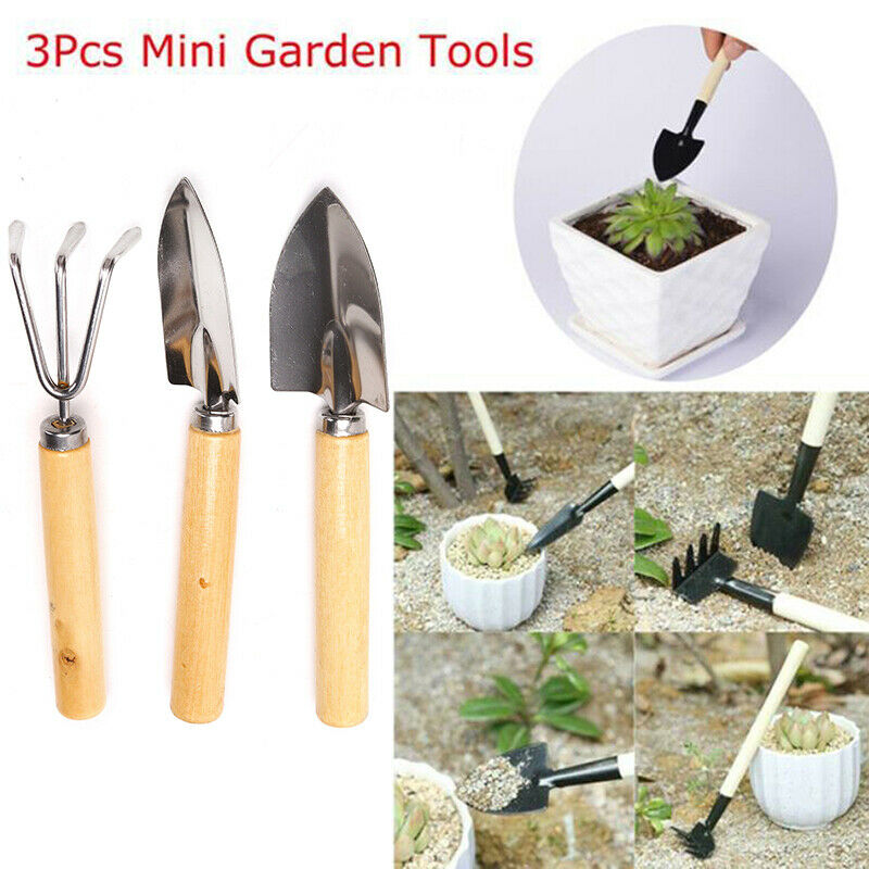 3pcs Mini Gardening Tools Succulent Shovel Spade Rake Potted Plant GadgetsA KX