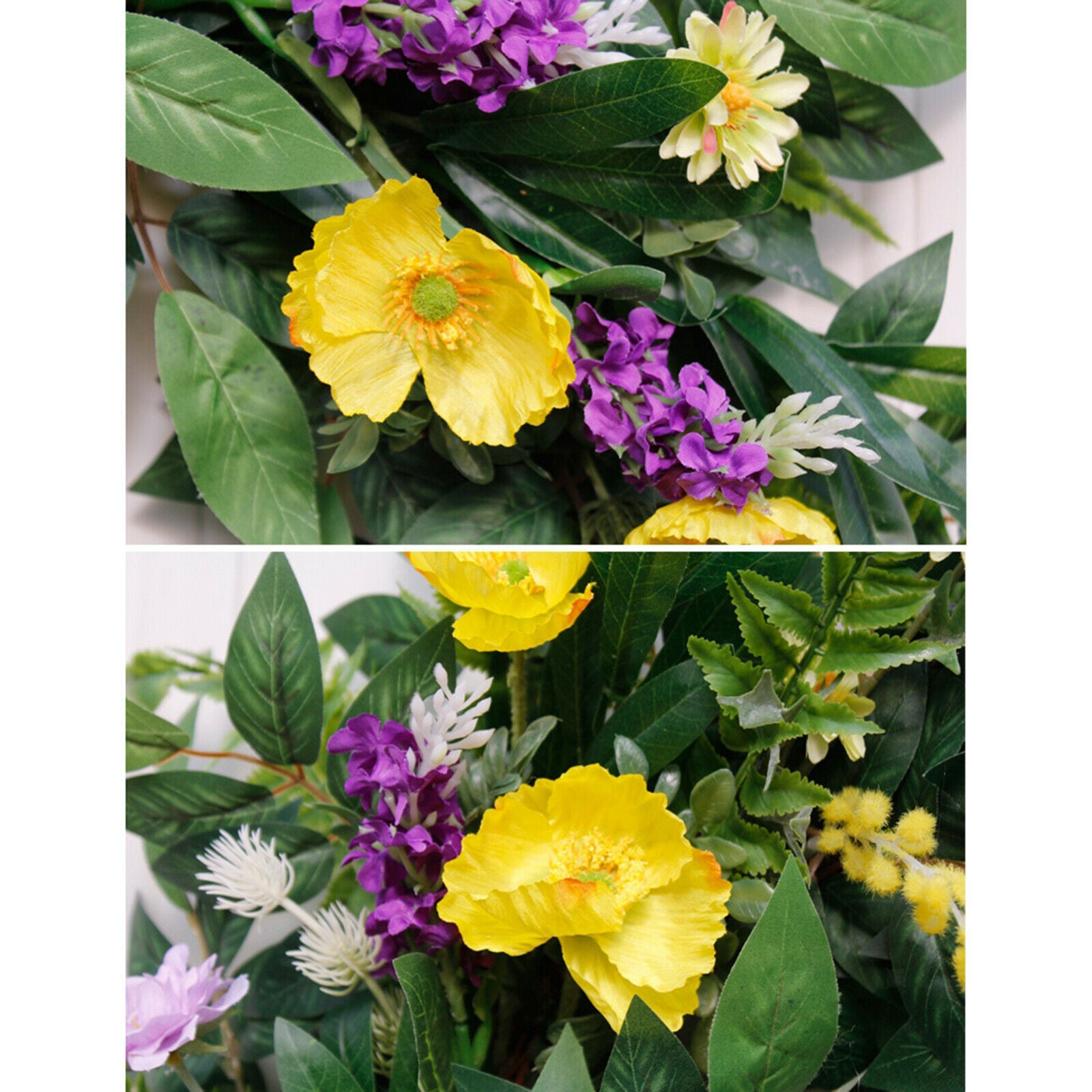 Floral Wreath Wall Wreaths Summer Wildflowers Front Door Garland Ornament