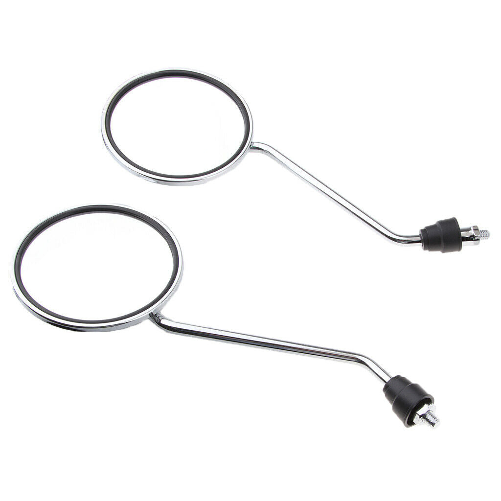 1 Pair 8mm Round Motorcycle Rear View Mirrors for Scooters