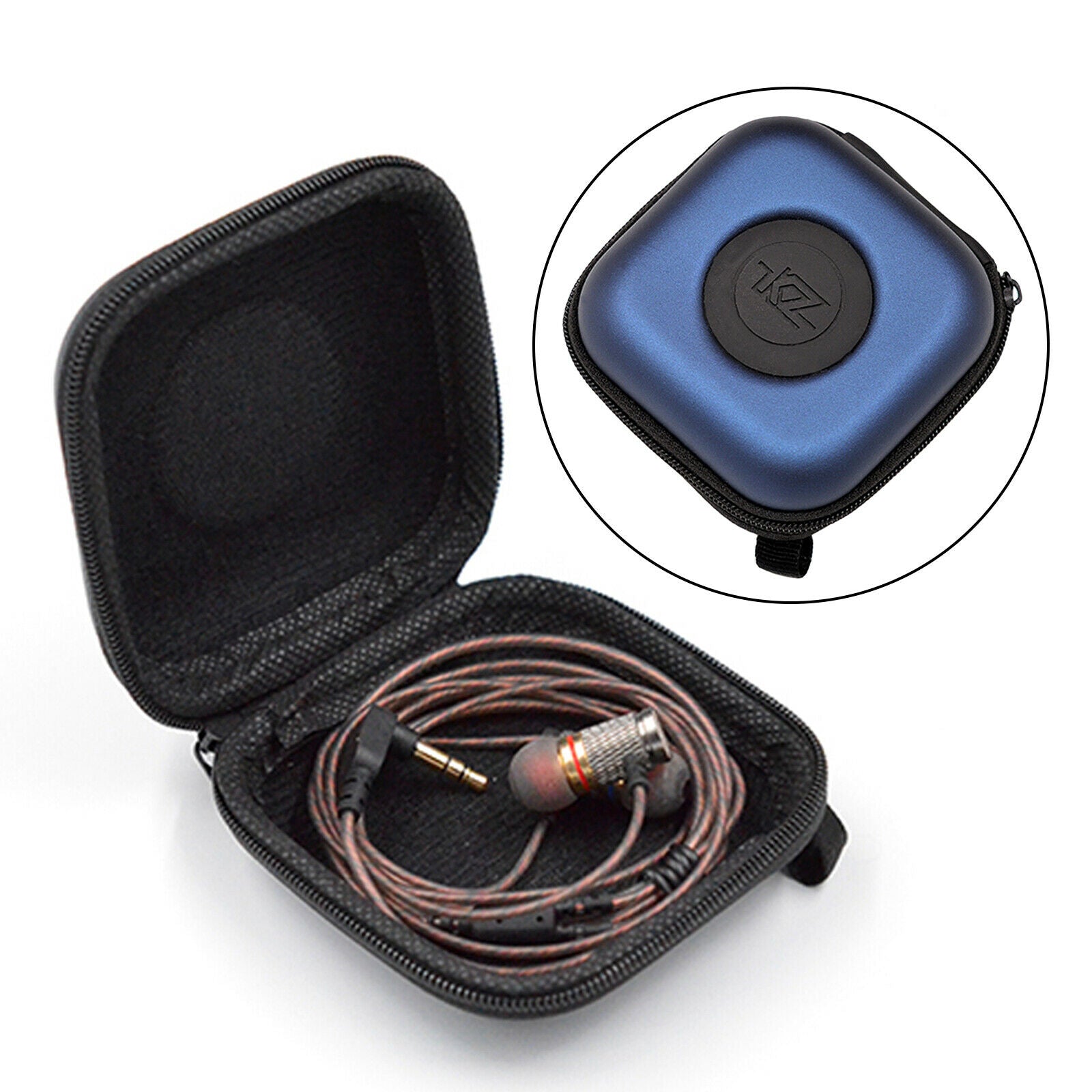 Portable Earphone Case PU Leather Organizer Pouch Small for USB Cable Earbud