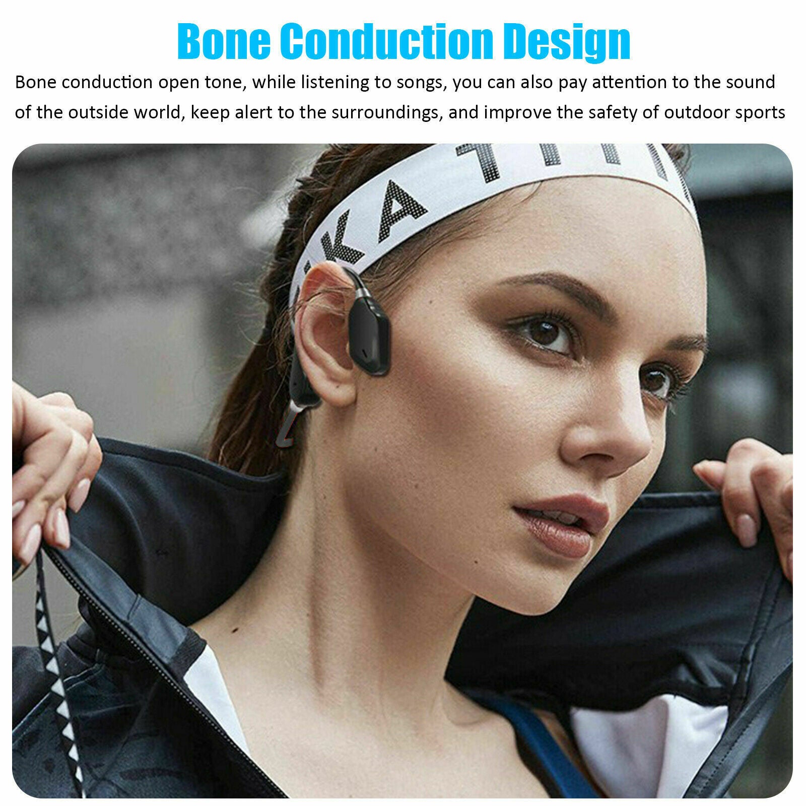 Outdoor Bone Conduction Headset Bluetooth 5.0 Open Ear Wireless Headphones Sport