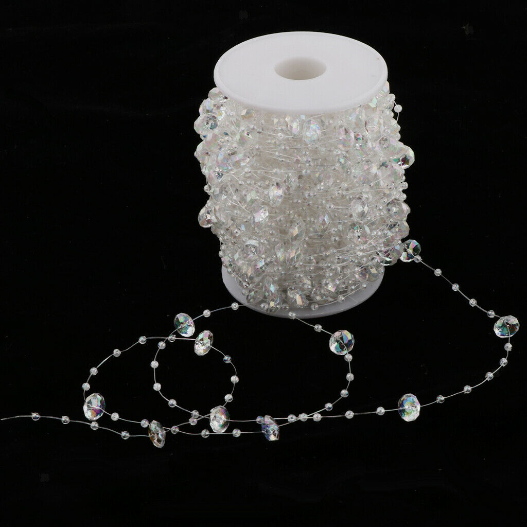 30m Colors Rhinestone Beads String Garland Chain Wedding Xmas Tree Decor