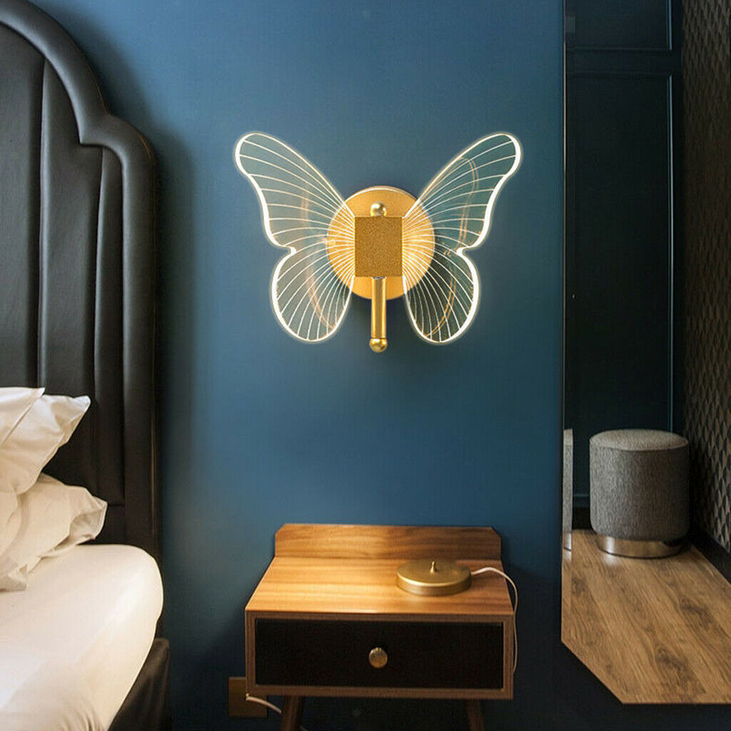 Modern Butterfly Wall Lamps Indoor Home Lighting Stair Hallway Fixture Decor