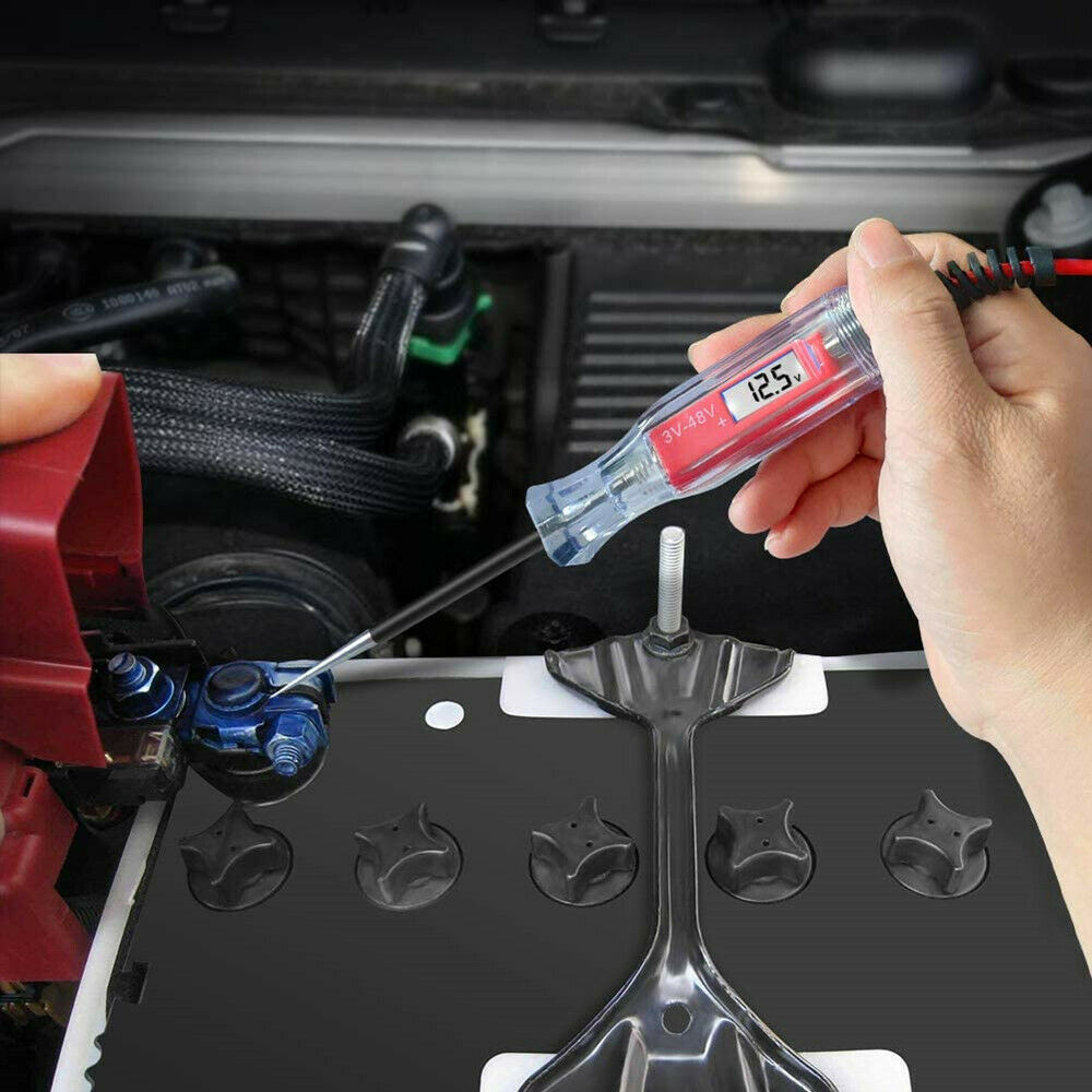 Car Truck Low Voltage Light Tester 3-48V Digital LCD Circuit Tester  Spring Wire
