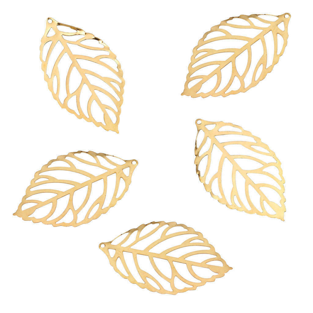 200 Pieces Hollow Filigree Charms Leaf Pendants Jewelry Findings Accessories