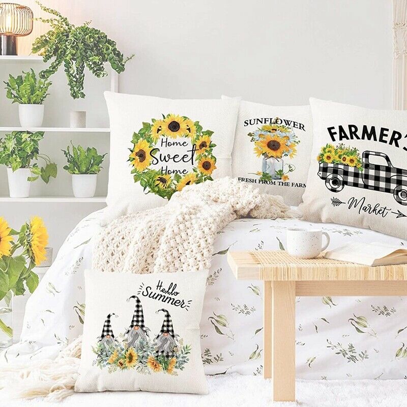 Summer Pillow Covers 18X18,Summer Decor,Outdoor Farmhouse Pillow Covers LineG9U6