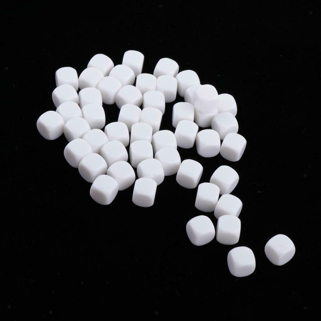 Pack of 50 D6 Six-sided Blank Dice Dice Blank Dice Great Props for Table Games,