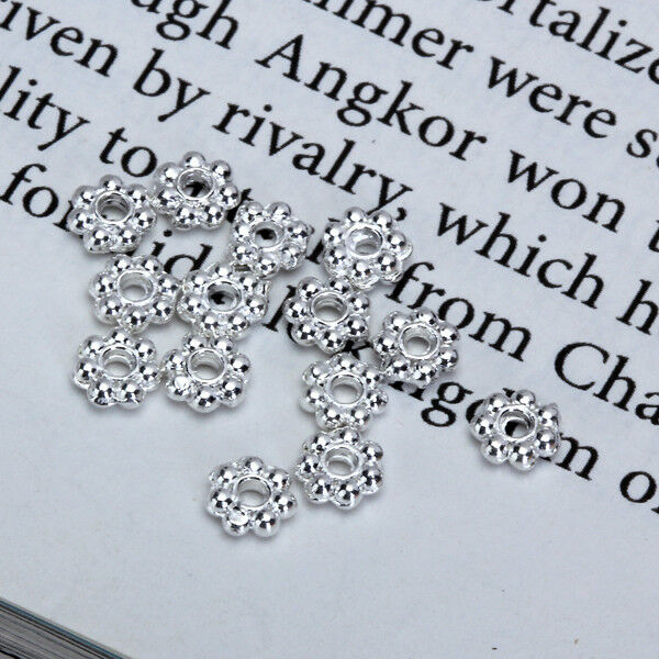 200pcs Loose Spacer Beads Craft 4mm Daisy Snowflake Jewelry Findings Crafts