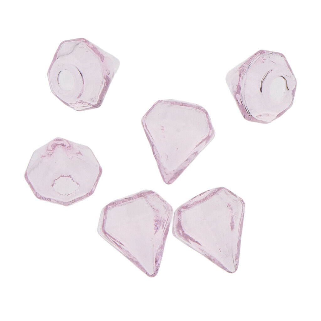 6 Pcs Clear Glass Bottle Charm Pendant DIY Craft Jewelry Making Pink