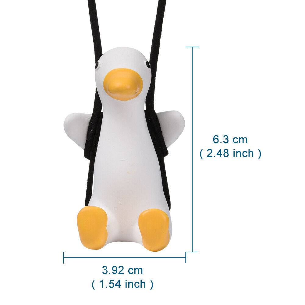1x Cute Swing Duck Car Hanging Ornament Interior Rearview Mirrors Charms Pendant