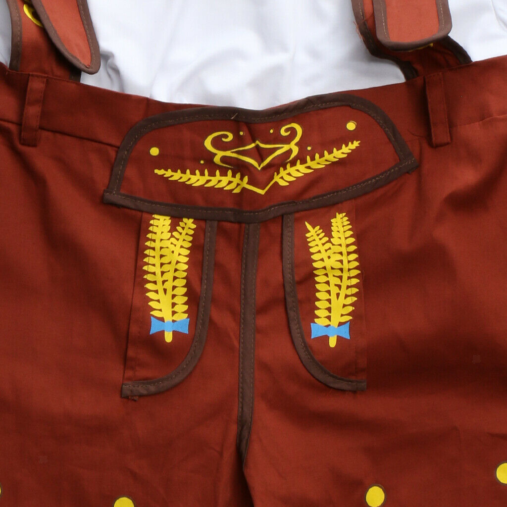 German Bavarian Oktoberfest Suspender Lederhosen Beer Guy Mens Constume L