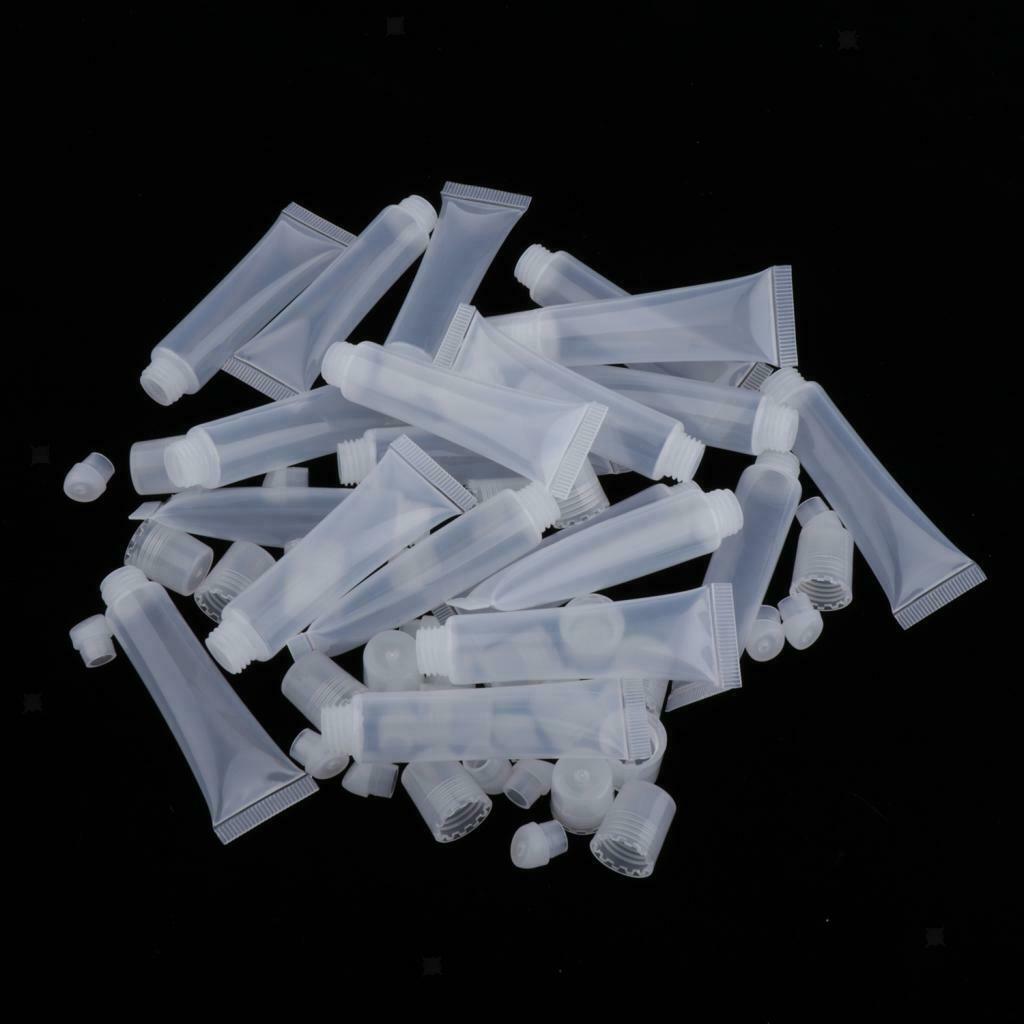 60x 8g Clear Plastic Lip Gloss Tubes Portable Lip Oil Bottles Containers
