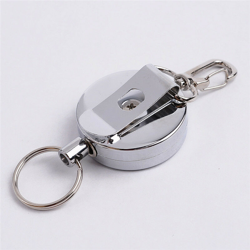 Resilience Steel Wire Elastic Keychain Recoil Sporty Alarm Key Rings AntiL.l8