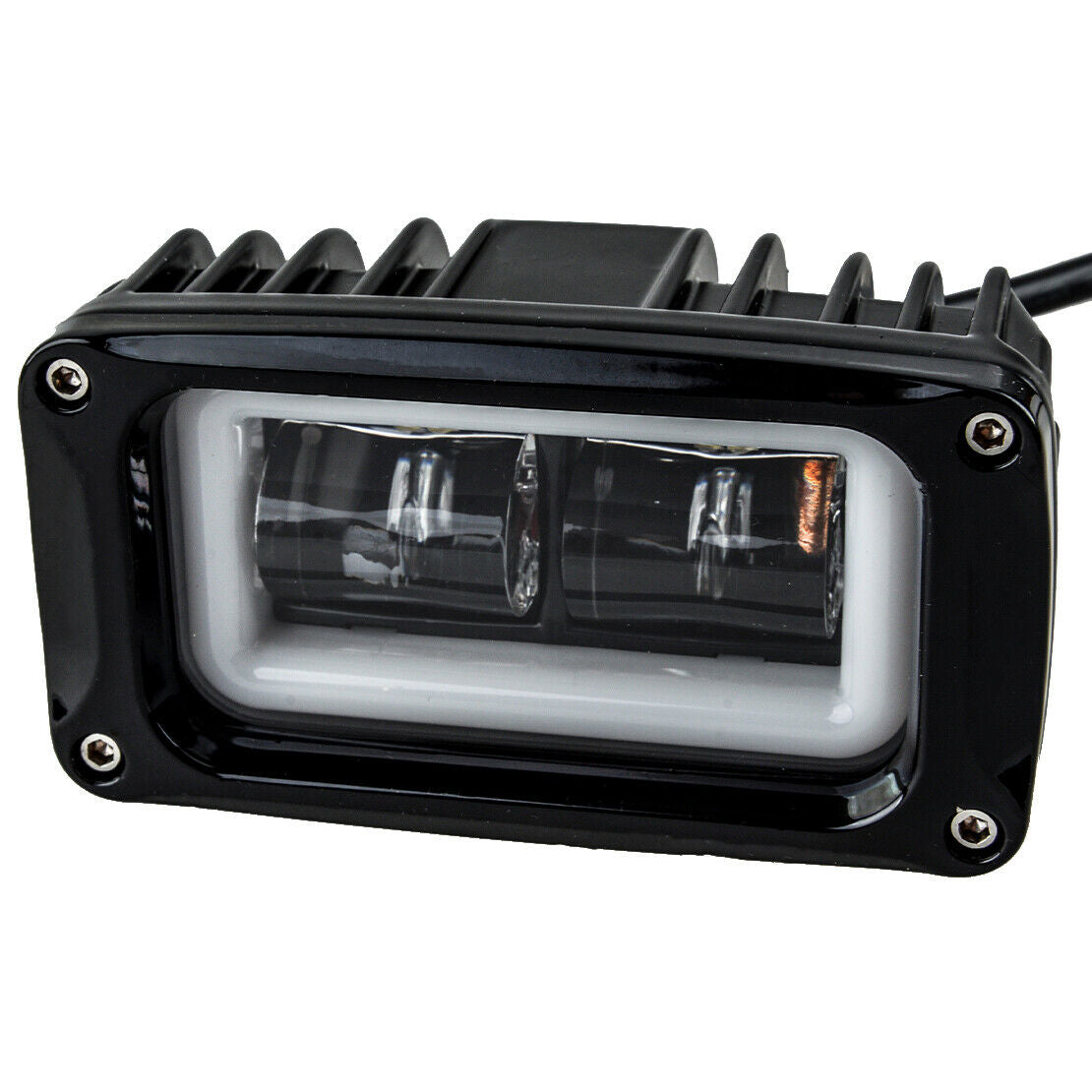 1Set 4in LED Work Light Bar White Angel Eyes Driving Fog Lamp Offroad ATV SUV
