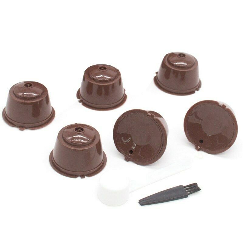 6Pcs Reusable Refillable Coffee Filter Capsule Cup Fit For Dolce Gusto CA