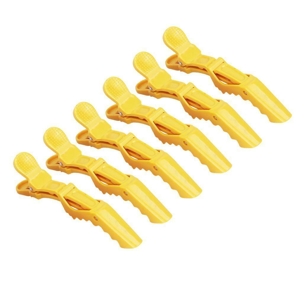6Pcs Professional Hair Sectioning Clips Duckbill Clamp Extra Large Yellow