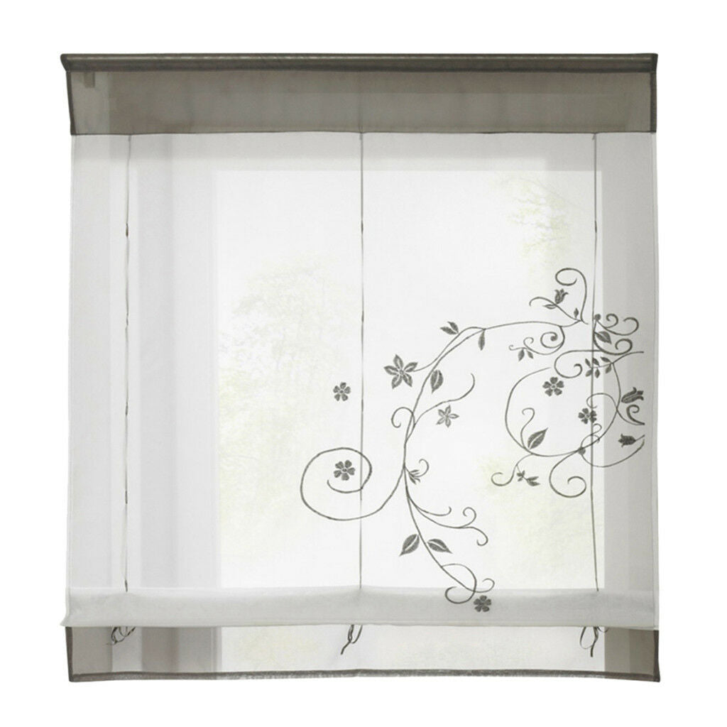 Rod Pocket Window Curtain Sheer Voile Bedroom Kitchen Balcony 60x120cm Grey