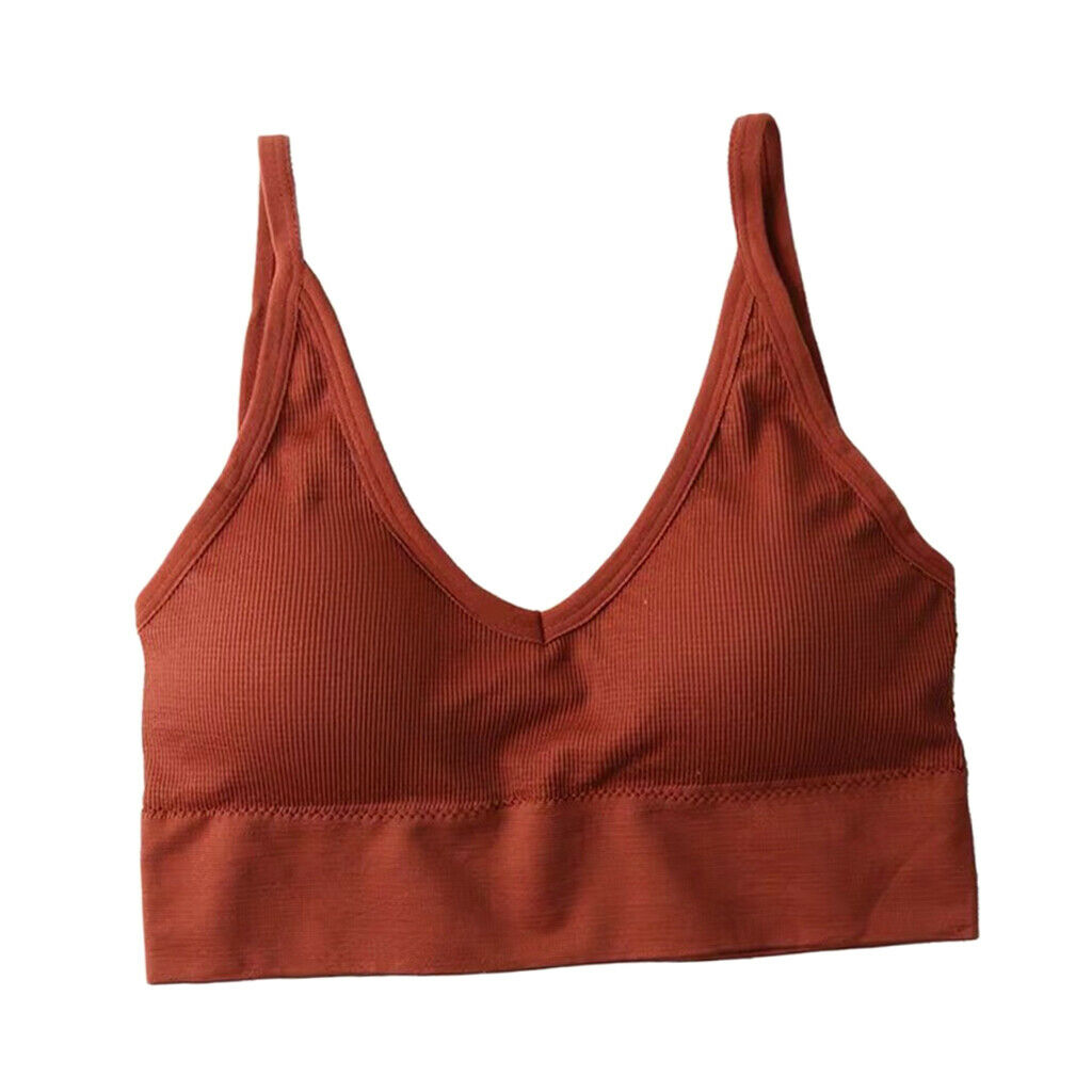 2 Pcs Womens Trendy V Neck Bralette Summer Comfort Bra Yoga Bra Breathable